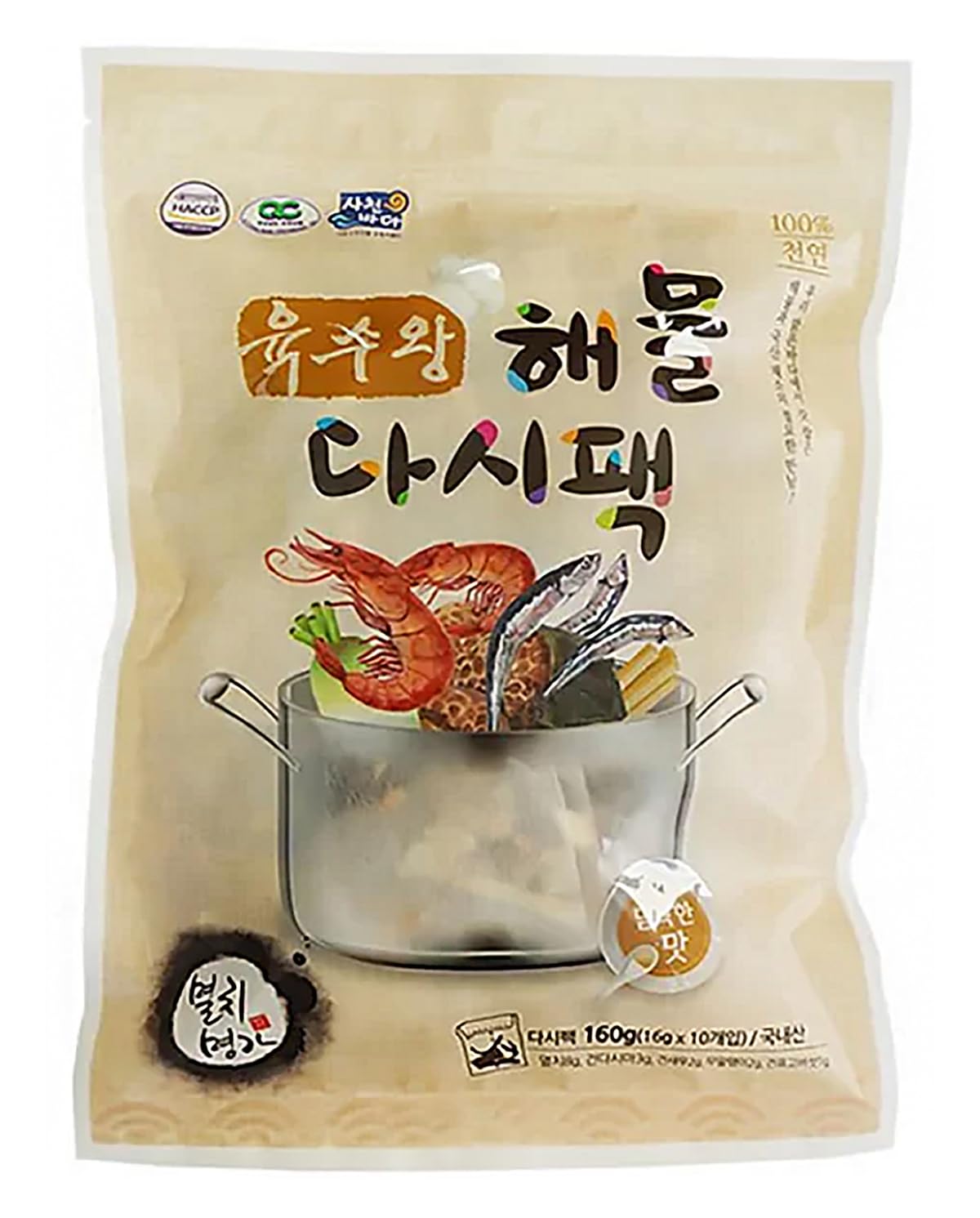 Minecook Seafood Dashi Pack Korean Spices Pack for Soups and Broth Gives Savory and Seafood Flavor Savory 160g (0.35 lb) / 0.035 lb per 1 Bag 담백한 육수용 다시팩