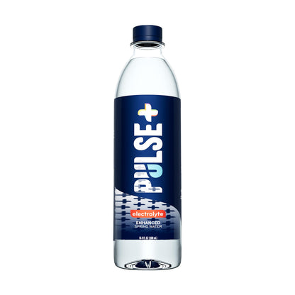 Pulse+ Electrolyte Water - Naturally Filtered Spring Water in 16.9-Ounce PET Plastic Bottles, Recyclable and BPA-Free - Case of 24