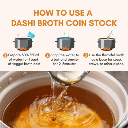 Japanese Seafood Coin Dashi Stock (4g/20 Count) - Dissolve Umaimi Dish Soup Stock, All natural Ingredient for Ramen Broth, Miso Soup, Asian Soup Base Stock, Korean broth tablet