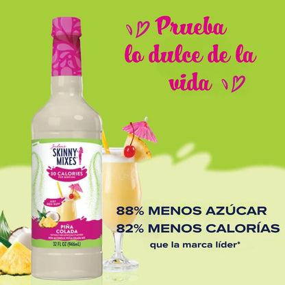 Jordan's Skinny Mixes Pina Colada Mix, Flavored Cocktail Mixer for Drinks, Tropical Drink Flavoring for Cocktails & Mocktails, Low Calorie, Gluten Free, Keto Friendly, 32 Fl Oz, 1 Pack