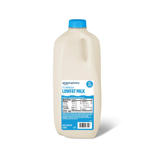 Happy Belly Amazon Brand Low Fat Milk Half Gallon, 64 Ounce