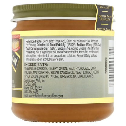 Better Than Bouillon Vegetarian No Chicken Base, Made with Seasoned Vegetables, Certified Vegan, Makes 9.5 Quarts of Broth, 38 Servings, 8 OZ Jar (Pack of 1)