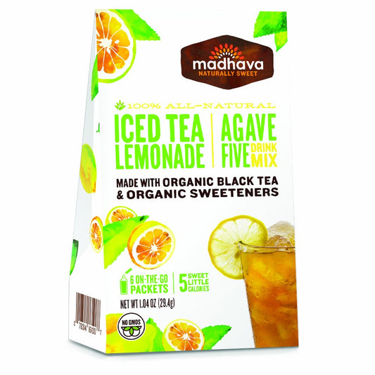 Madhava Agavefive Drink Mix, Iced Tea Lemonade, 6 Count (Pack of 12)