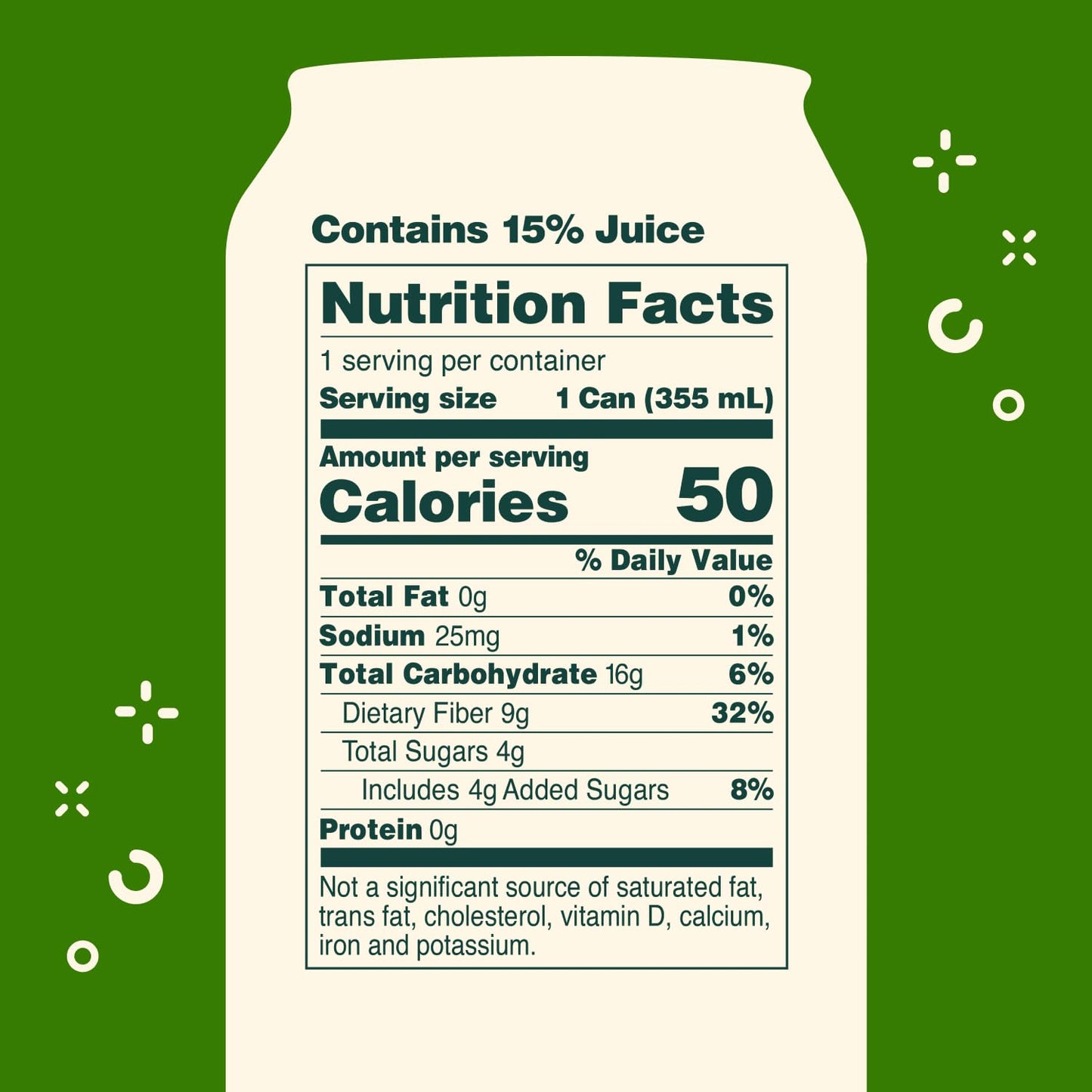 OLIPOP Prebiotic Soda Pop, Lemon Lime, Prebiotics, Botanicals, Plant Fiber, 12 fl oz