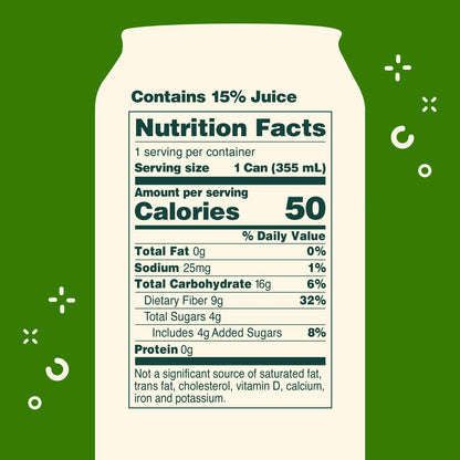 OLIPOP Prebiotic Soda Pop, Lemon Lime, Prebiotics, Botanicals, Plant Fiber, 12 fl oz