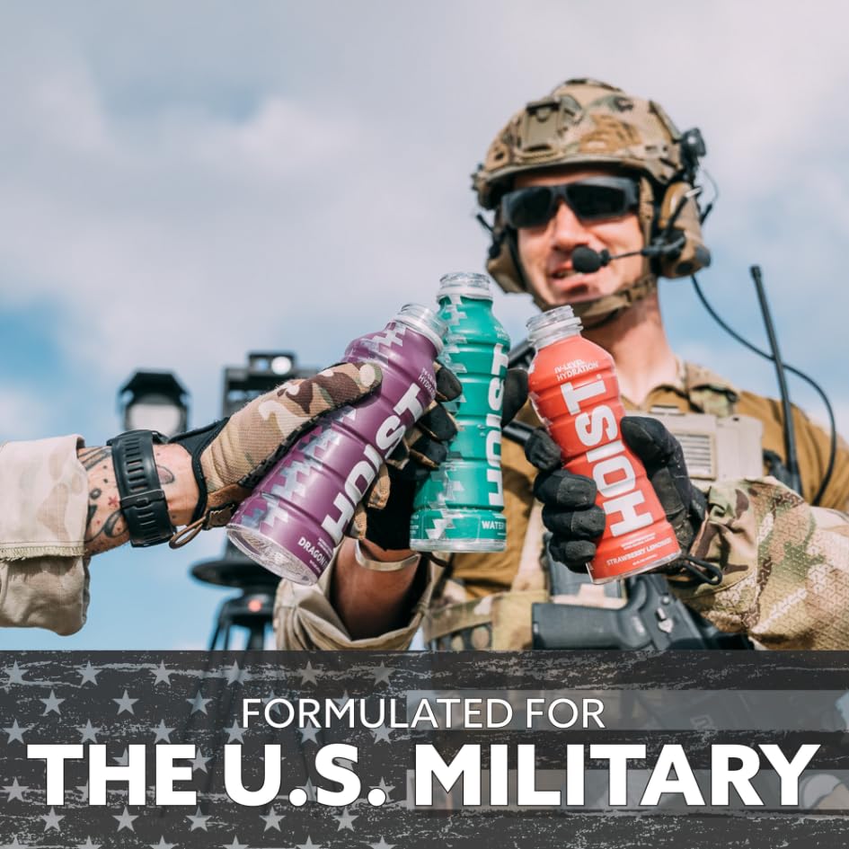 HOIST Premium Military Hydration Electrolyte Drink, Powerful IV-Level Hydration, Clinically Proven Performance Drink, Watermelon, 16 Fl Oz (Pack of 12)