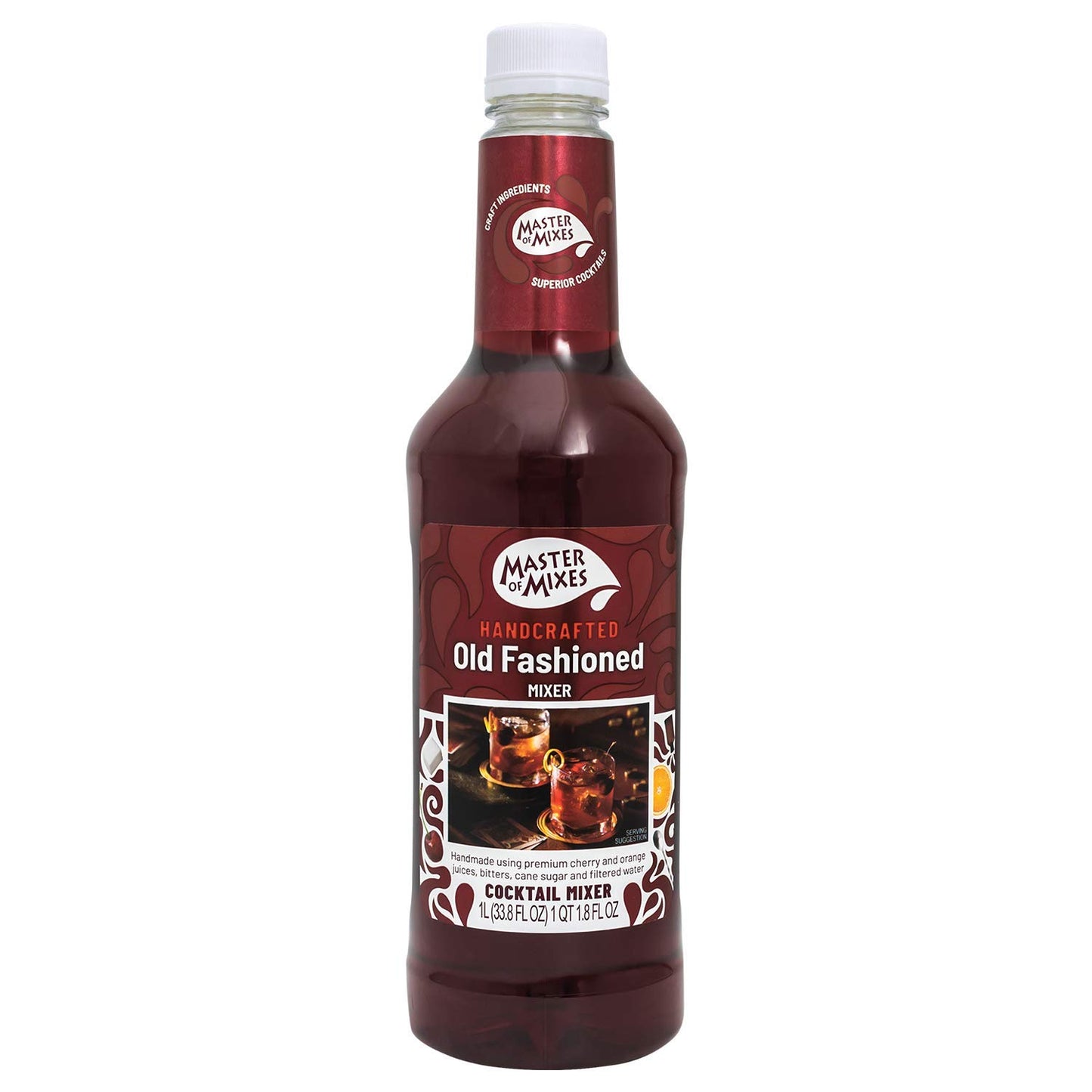 Master of Mixes Old Fashioned Drink Mix, Ready To Use, 1 Liter Bottle (33.8 Fl Oz), Individually Boxed