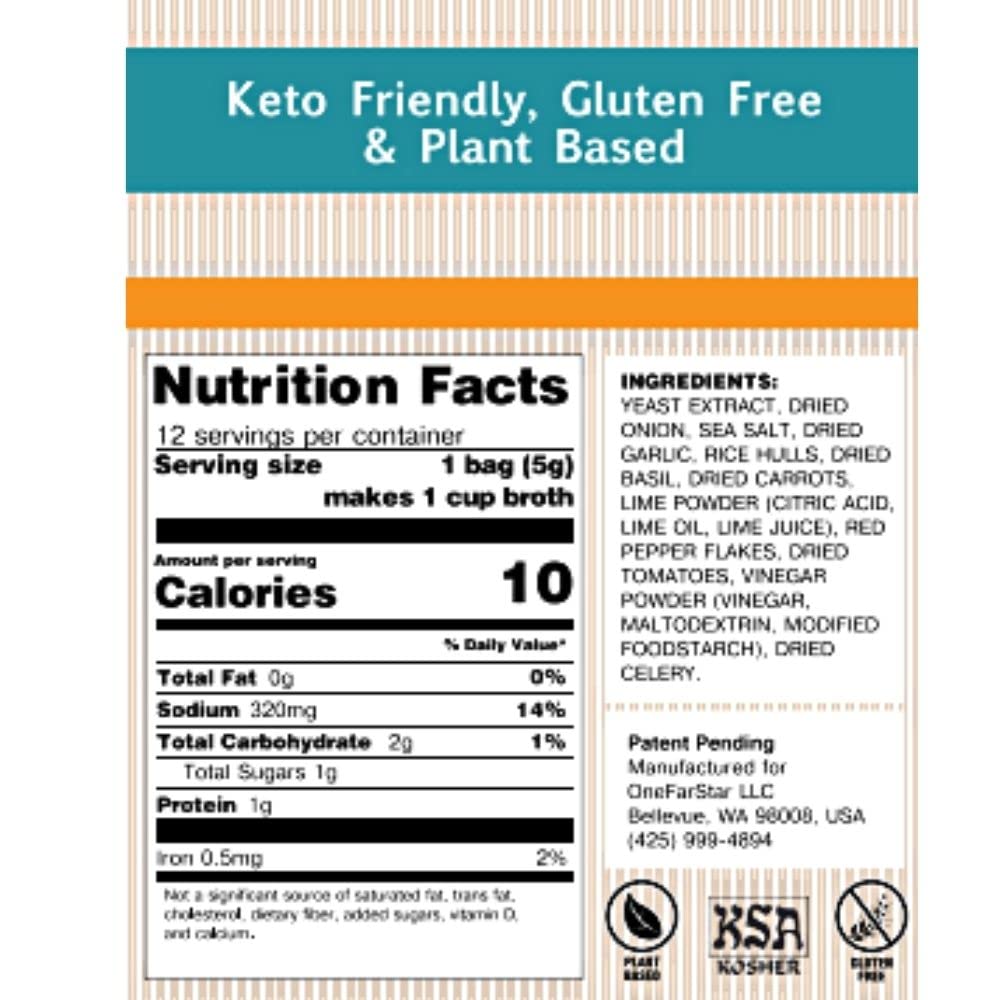 Millie's Sipping Broth - Vegetable Broth -Natural-Gluten Free-Keto Friendly Delight Pho 12 Count Box (2 Pack)