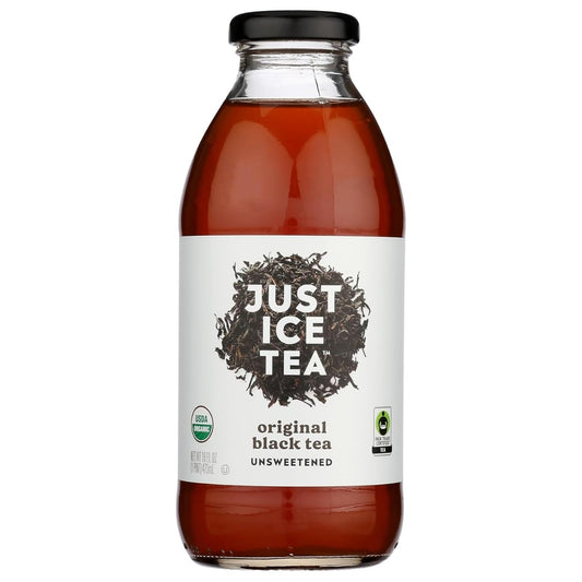 Just Ice Tea Original Black Organic 16 FO – Organic Bottle Drink – Iced Tea and Beverage – Pure Black for Ice Drinks – Ready to Drink Te and Teas