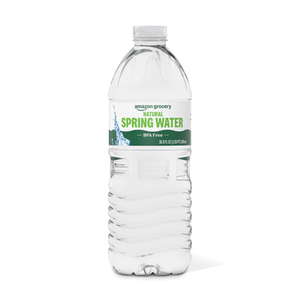 Amazon Grocery, Natural Spring Water, 16.9 Fl Oz (Pack of 24)