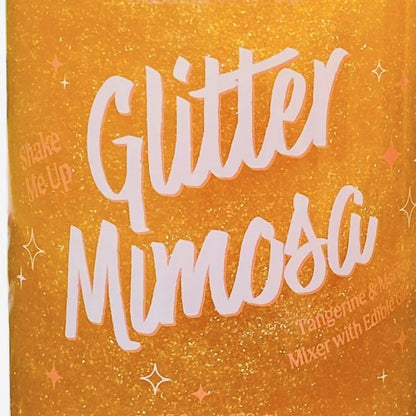Wood Stove Kitchen Glitter Mimosa Mixer - Tangerine & Mango Flavor Enhanced with Sparkling Edible Glitter, Versatile Concentrate for Cocktails & Non-Alcoholic Beverages, 16 fl oz Multi-Serve Bottle