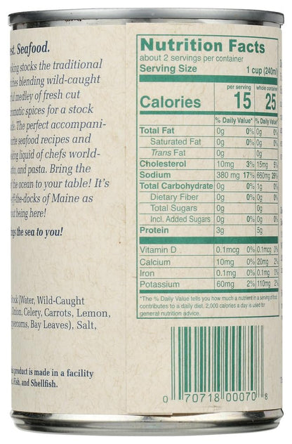 Bar Harbor Fish Stock, 14.5 oz (411g) – Ready-to-Use Haddock Stock, Chef-Favorite for Risotto, Rice & Pasta