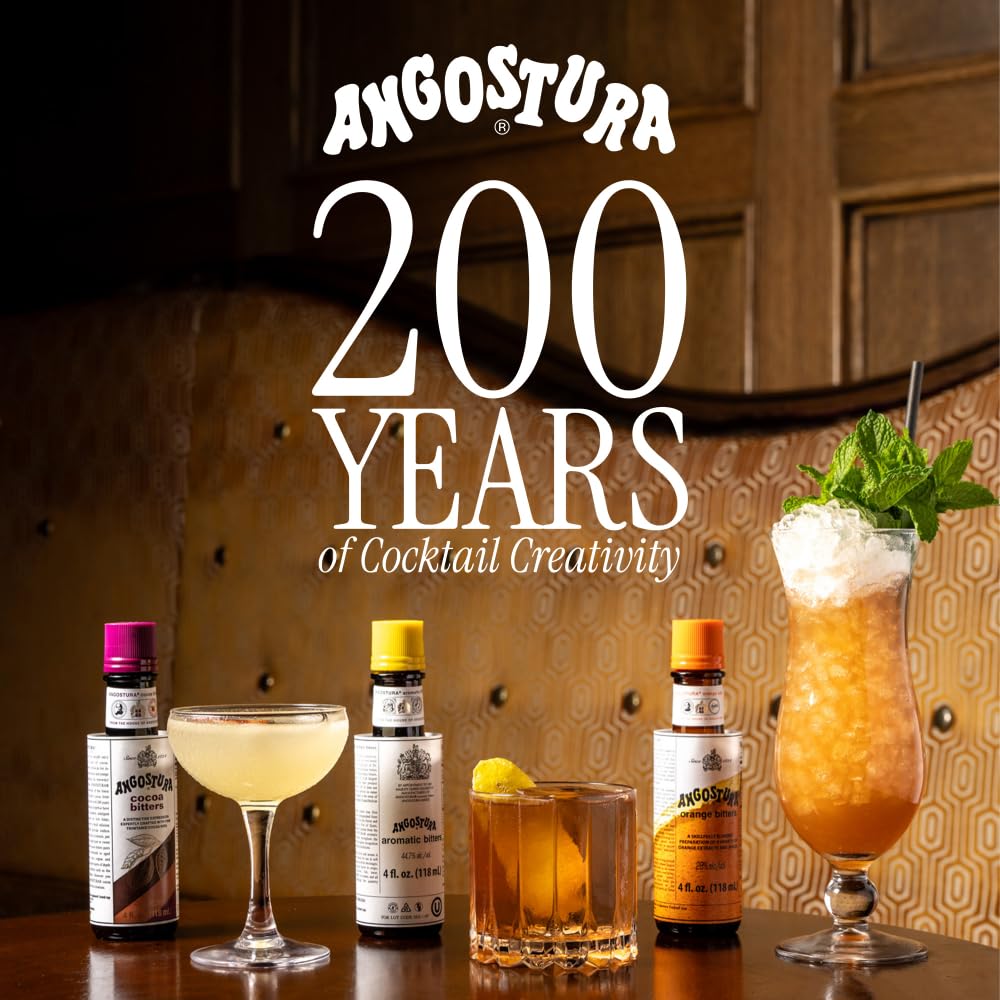 ANGOSTURA Orange Bitters, Cocktail Bitters for Professional and Home Mixologists, Kosher Certified, No Sodium, 4 FL oz