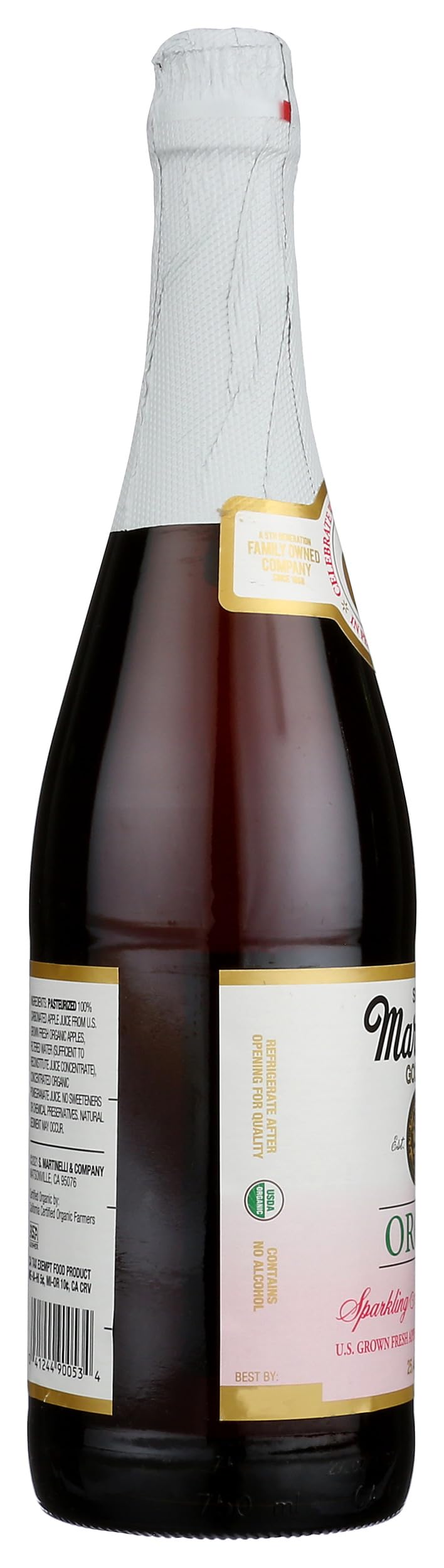 Martinelli's Organic Sparkling Apple Pomegranate, 25.4 Oz
