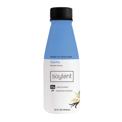 Soylent Mint Chocolate and Vanilla Meal Replacement Shakes, Ready-to-Drink Plant Based Protein Drinks, Contains 20g Complete Vegan Protein and 1g Sugar, 14oz, 12 Pack