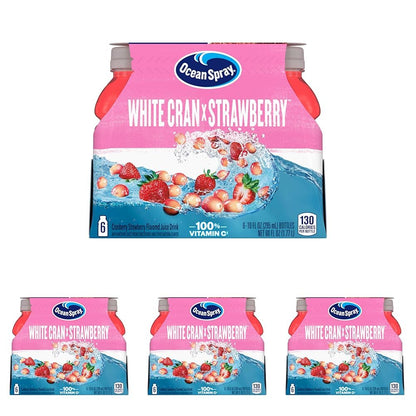 Ocean Spray® White Cranberry Strawberry Juice Drink, 10 Fl Oz Bottles, 6 Count (Pack of 4)