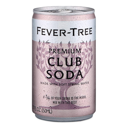 Fever-Tree Premium Club Soda Cans, 24pk/5.07 Fl Oz, No Artificial Sweeteners, Flavorings or Preservatives (Pack of 3)