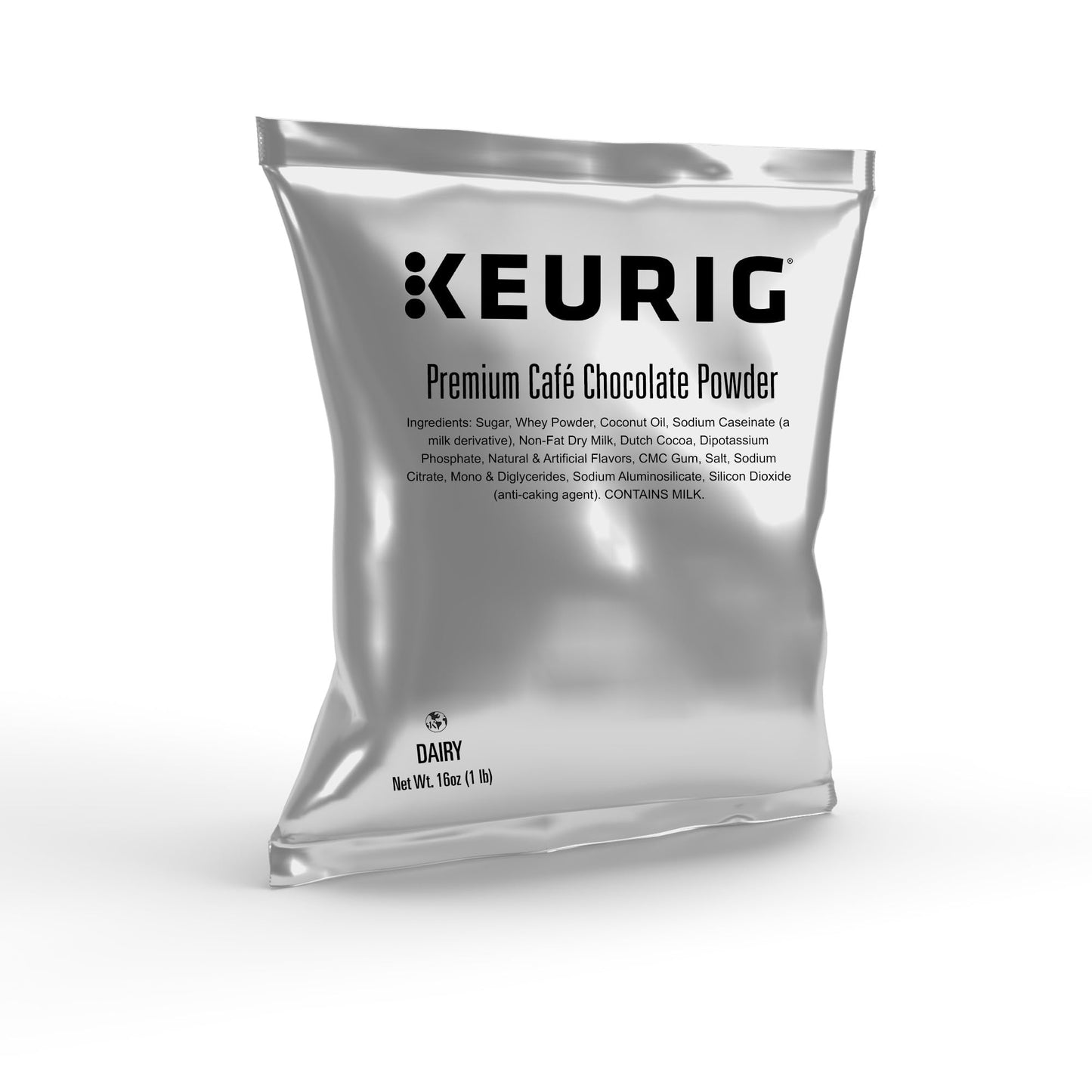 Keurig Premium Café Chocolate Milk Powder, 1lb Bag, Specialty Beverage Mix for Lattes & Mochas, Makes about 30 Drinks, For Keurig Commercial Brewers, Contains Real Milk, 12 Pack