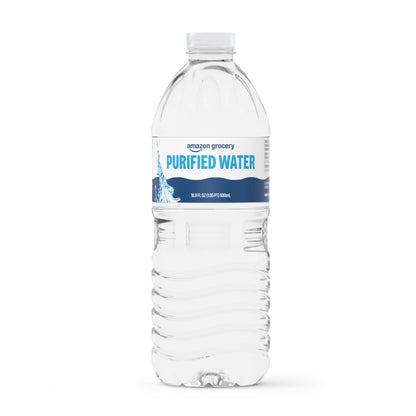 Amazon Grocery, Purified Water, 16.9 Fl Oz, Truckload of 19 Pallets of 84 Cases, 24 Bottles per Case (38,304 Ct)