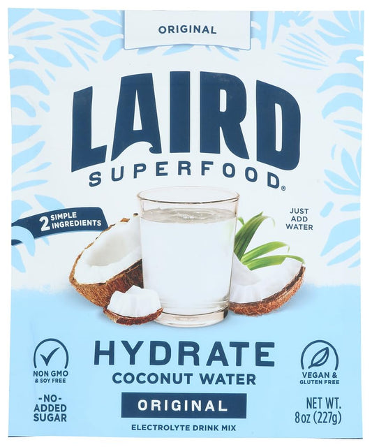 Laird Superfood Hydrate Coconut Water Drink Mix, Non Dairy, Gluten Free, 8 Ounce (Pack of 6)