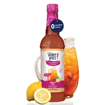 Jordan's Skinny Mixes Sugar Free Syrup, Sweet Tea Flavor, Fruit Flavored Water Enhancer, Drink Mix for Iced Tea, Lemonade, Drinks, Low Calorie Water Flavoring, Dairy & Gluten Free, Kosher, 25.4 Fl Oz, 2 Pack