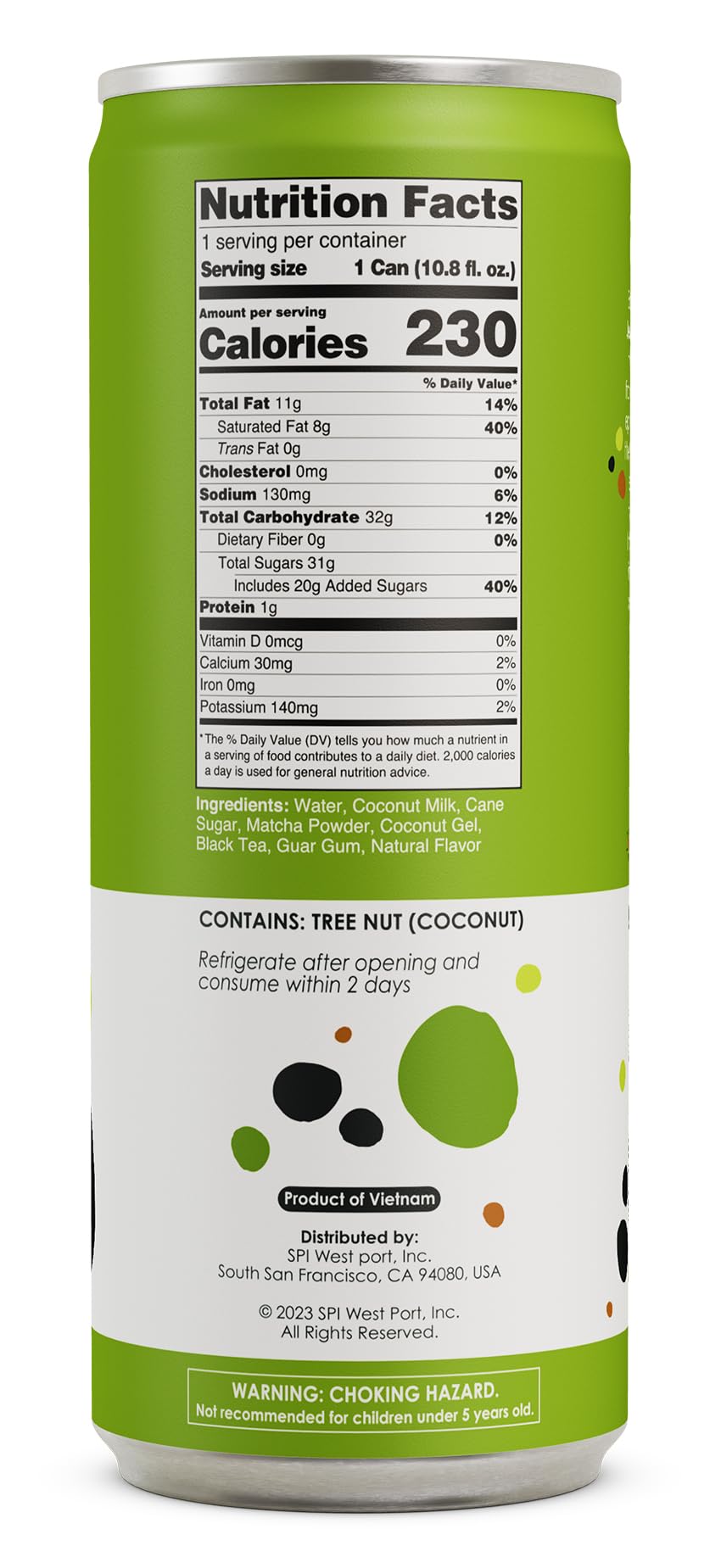 Jenji Pure Boba Tea, Matcha Latte Flavor | 10.8 fl oz, Pack of 12 | Plant-Based Beverage