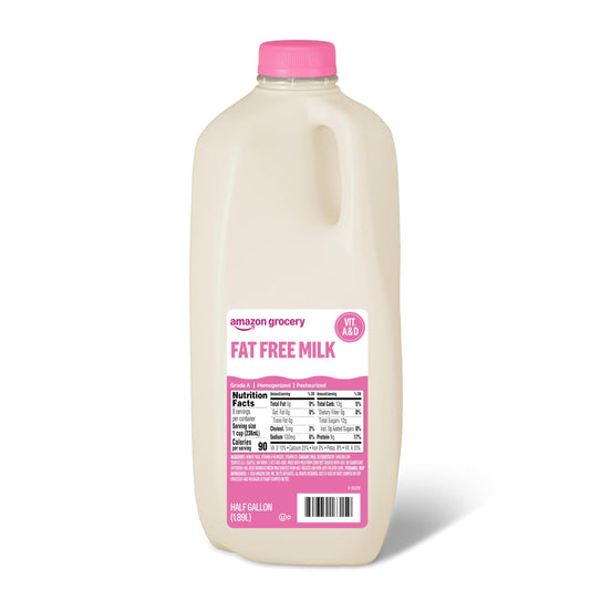 Happy Belly Amazon Brand Fat Free Skim Milk Half Gallon 64 Ounce
