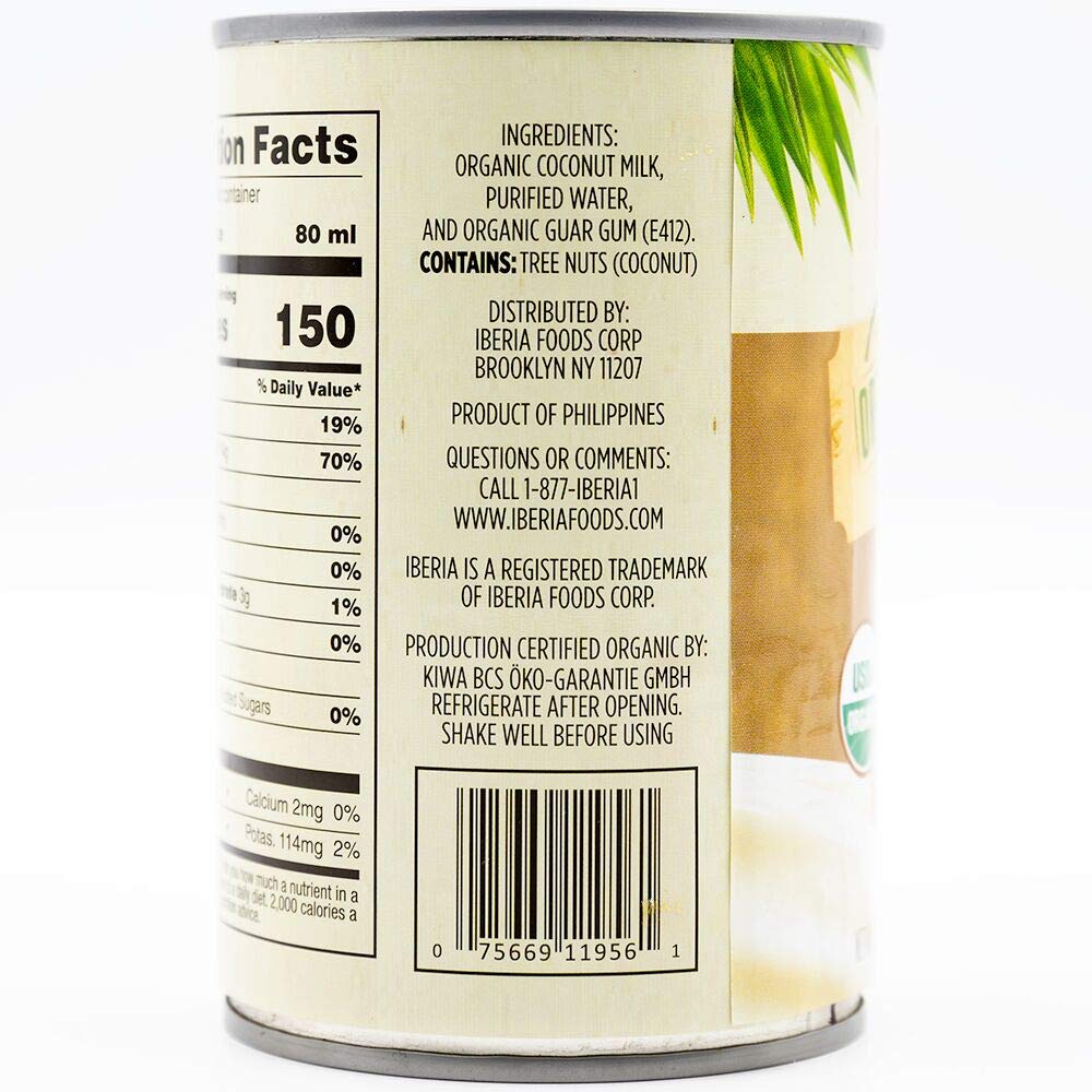 Iberia Organic Coconut Milk, 13.5 fl. oz. (Pack of 12)