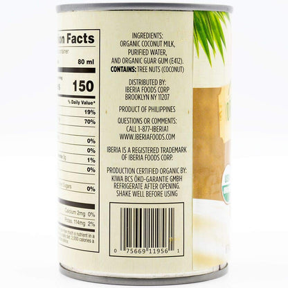 Iberia Organic Coconut Milk, 13.5 fl. oz. (Pack of 12)