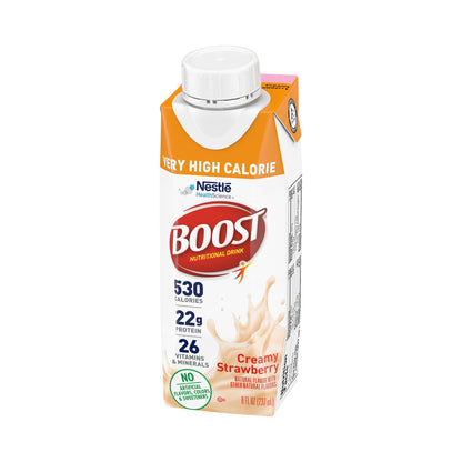 Boost Very High Calorie Strawberry Nutritional Drink – 22g Protein & Very High Calorie Chocolate Nutritional Drink – 22g Protein, 530 Nutrient Rich Calories, 8 Fl Oz (Pack of 24)