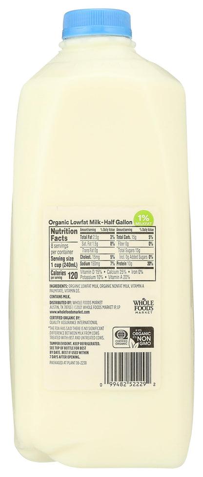 365 by Whole Foods Market, Organic 1% Lowfat Milk, 64 Fl Oz