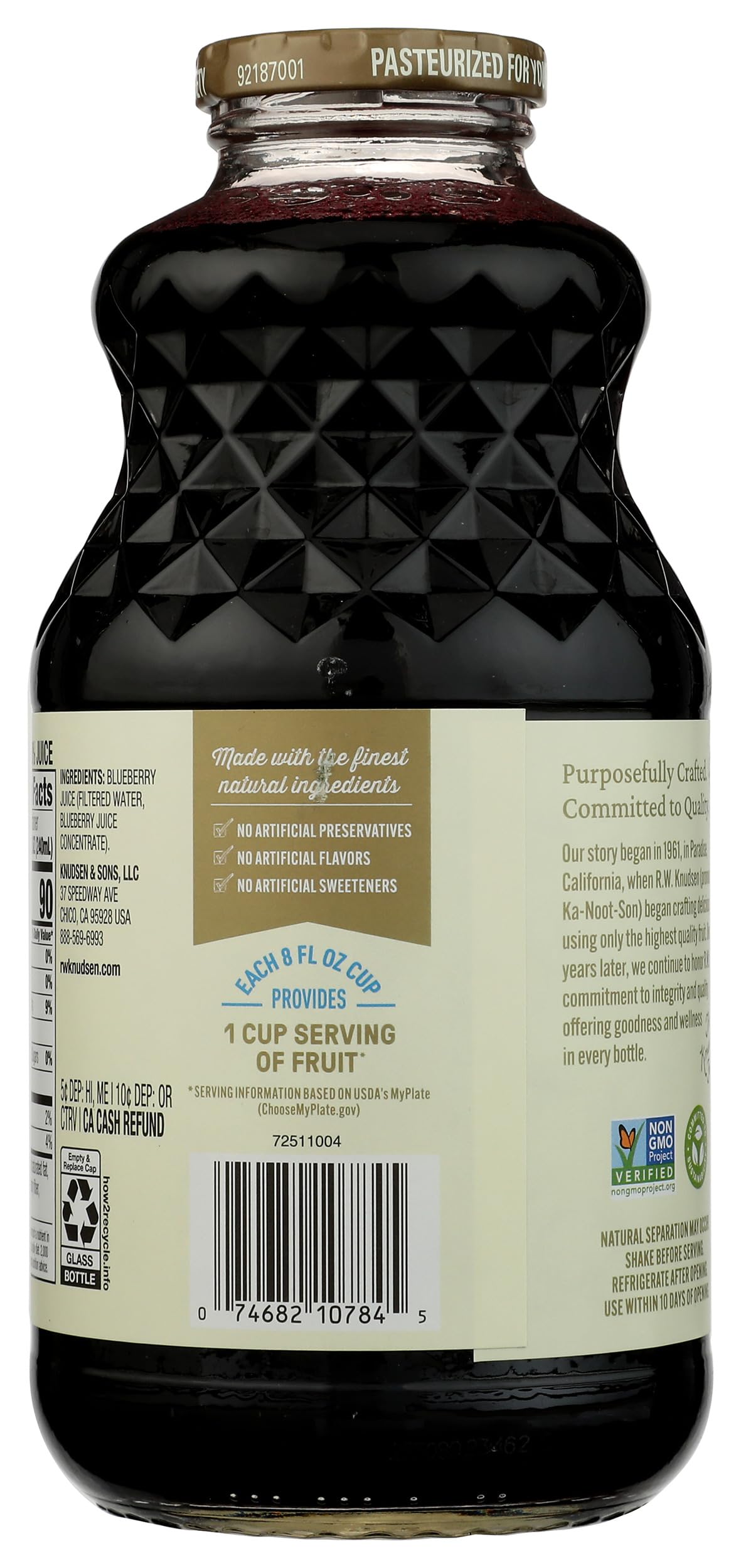 R.W. Knudsen Just Blueberry Juice, 32 fl oz (Pack of 1)