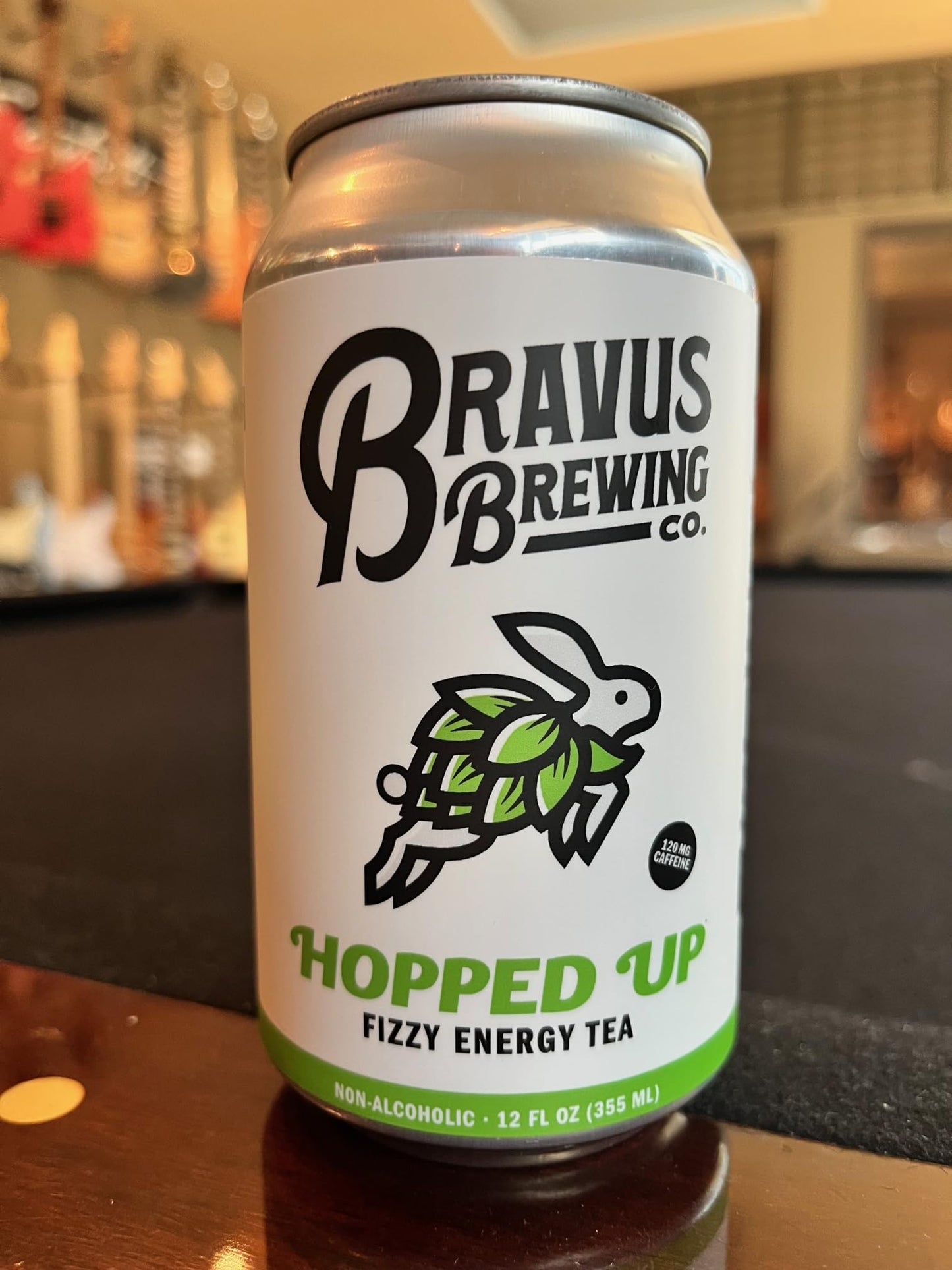 Bravus Hopped Up Sparkling Energy Tea 6 Pack - 12 fl oz - Low Calorie, Organic Black Tea with Organic Hops and 120mg Organic Caffeine - Refreshing Boost with Only 10 Calories