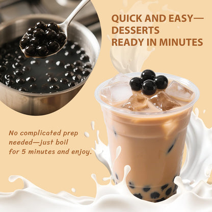 Soeos Tapioca Pearls 2.2 lb (2Pack), Boba Pearls for Bubble Tea, Beverages, Sweets, Ice Cream, Shakes, Desserts & Smoothies Topping