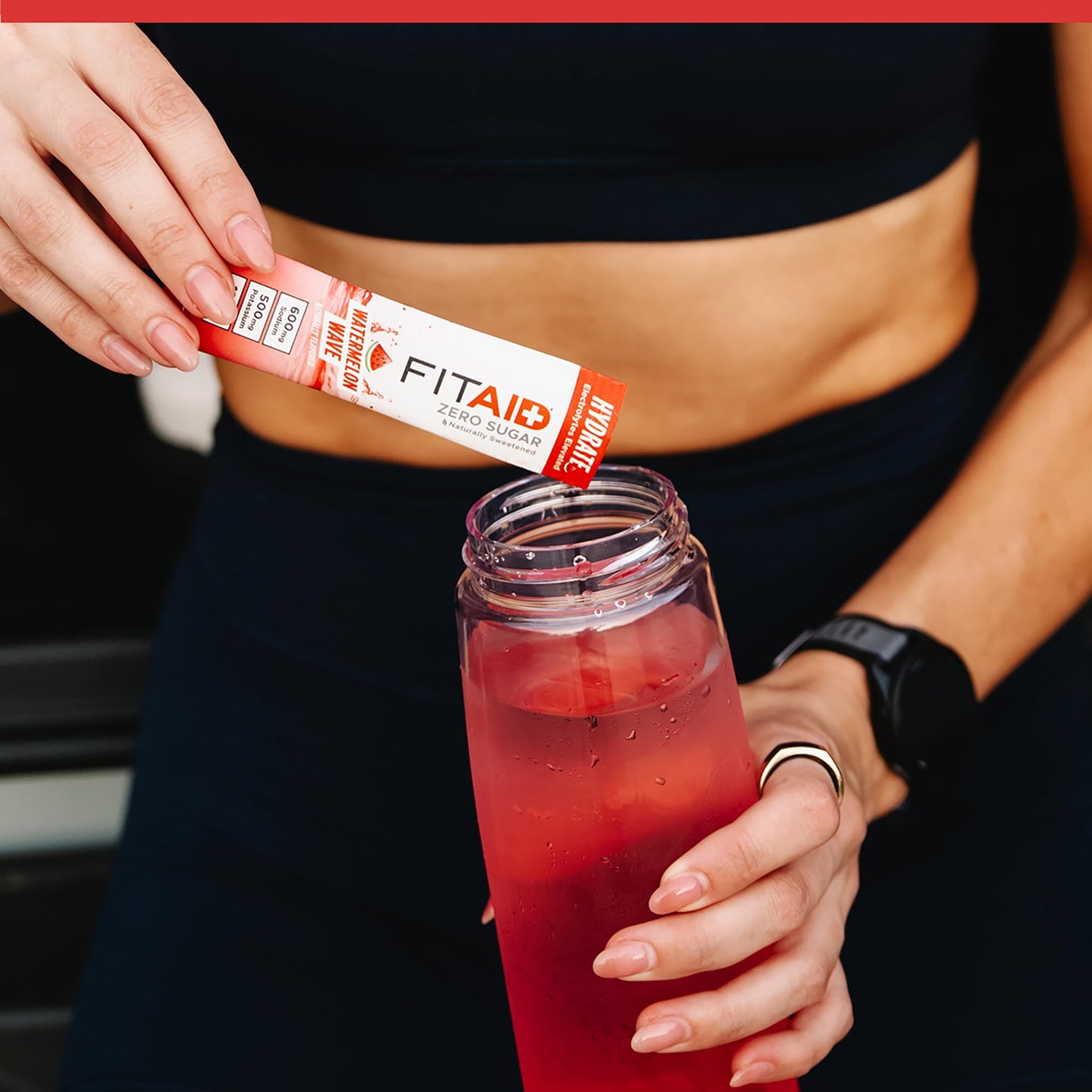 LIFEAID FITAID Hydrate Clean Electrolyte Mix, Zero Sugar, Balanced Electrolyte Ratios: 600mg Sodium, 500mg Potassium, 125mg Magnesium, Watermelon Wave, for Exercise & Active Hydration, 30 Sticks