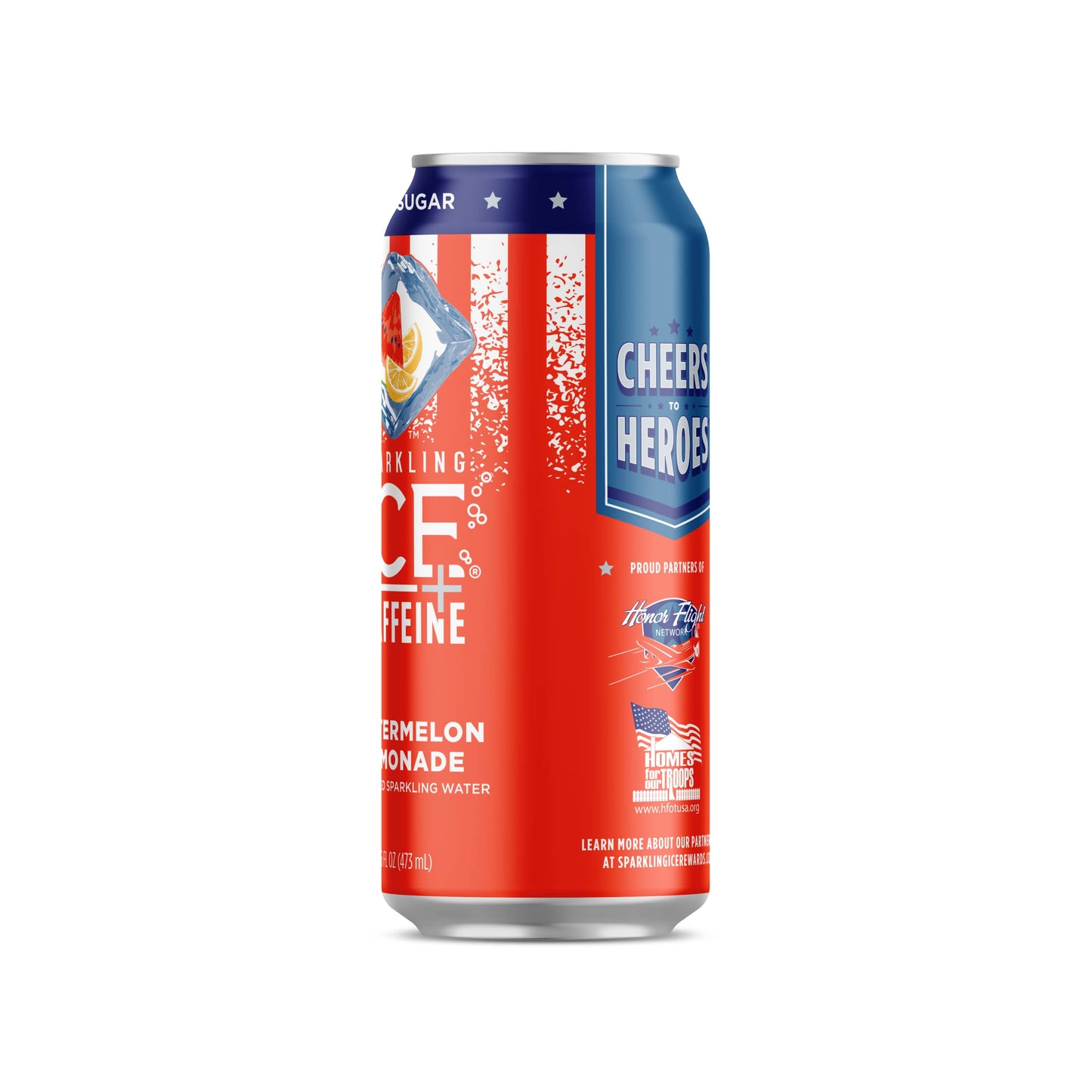 Sparkling Ice® +Caffeine Watermelon Lemonade 16oz Can (Pack of 4)