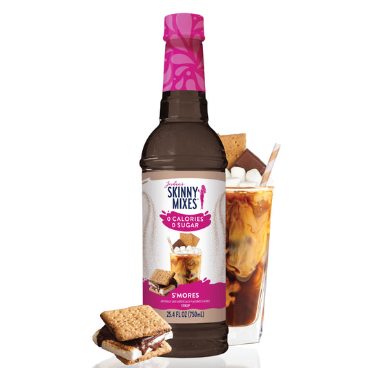 Jordan's Skinny Mixes Sugar Free Coffee Syrup, S'mores Coffee Flavoring Syrup, Zero Calorie Drink Mix for Lattes, Baking or Protein Shake, Dairy & Gluten Free, Kosher, 25.4 Fl Oz