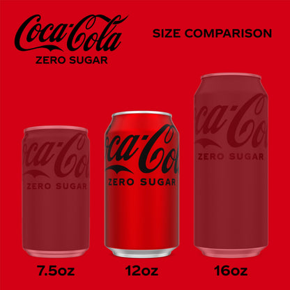 Coke Zero Sugar Cola Soda, 12 oz, 24 Pack (Package May Vary)