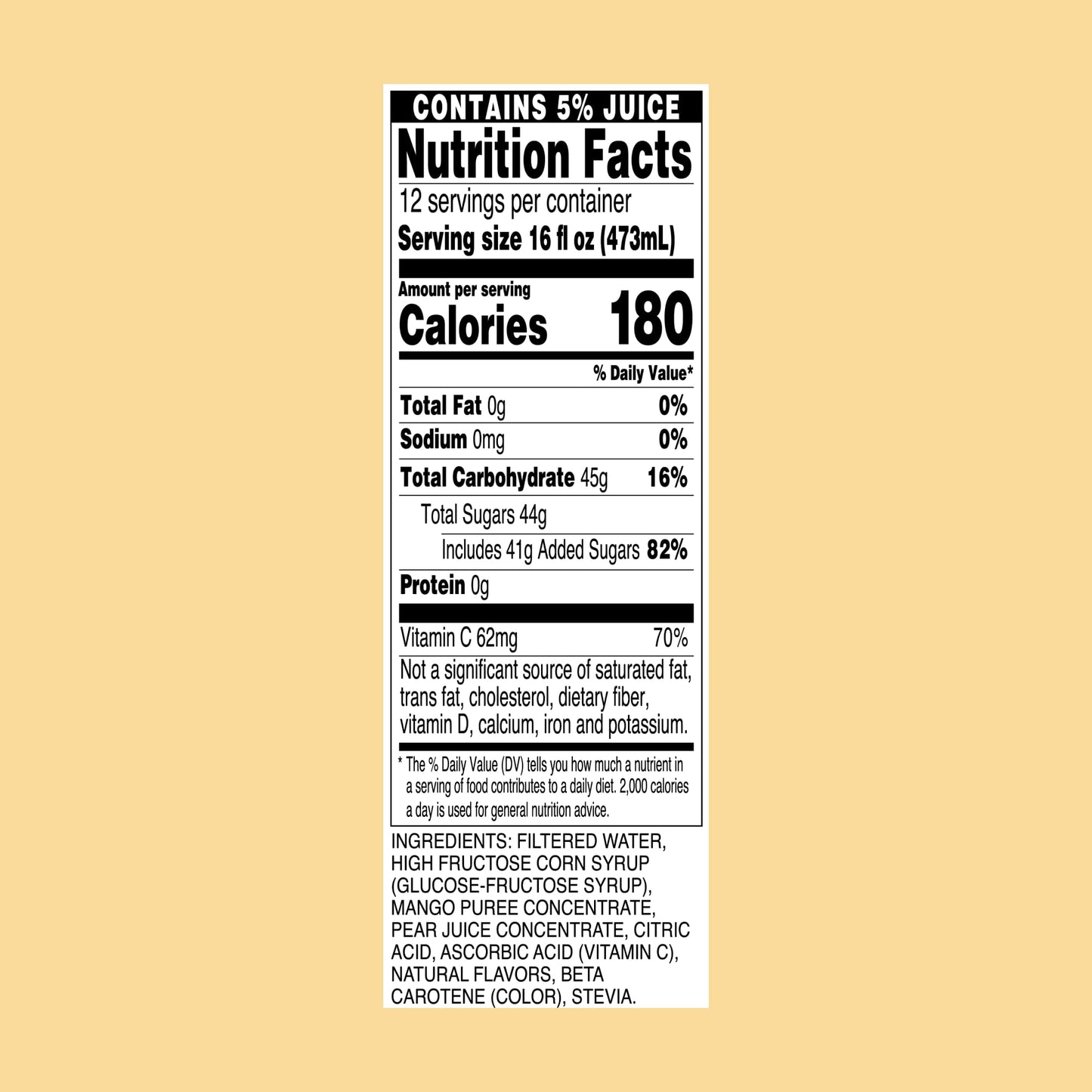 AriZona Mucho Mango - Fruit Juice Cocktail - 16 Fl Oz (Pack of 12)