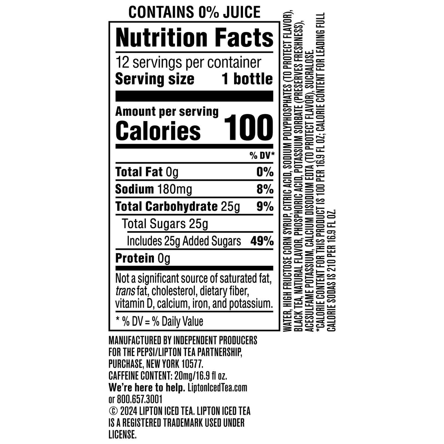 Lipton Peach Iced Tea, 16.9 Fl Oz Bottles (Pack of 12)