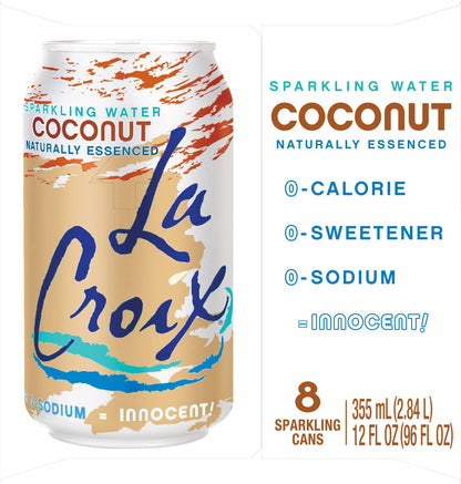 LaCroix Sparkling Water, Coconut, 12 Fl Oz (pack of 8)