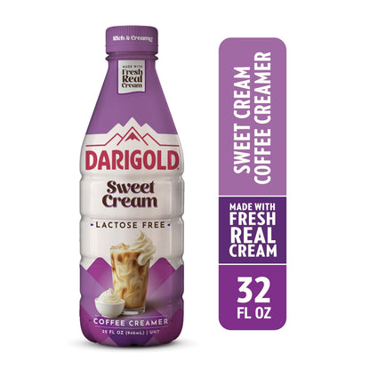 Darigold Lactose Free Sweet Cream Coffee Creamer - UHT Pasteurized, Gluten Free, Kosher, rbST Free Sweet Cream Creamer - Made with No Oils & Fresh, Real Cream - Sweet Cream, 32oz (6 Pack)