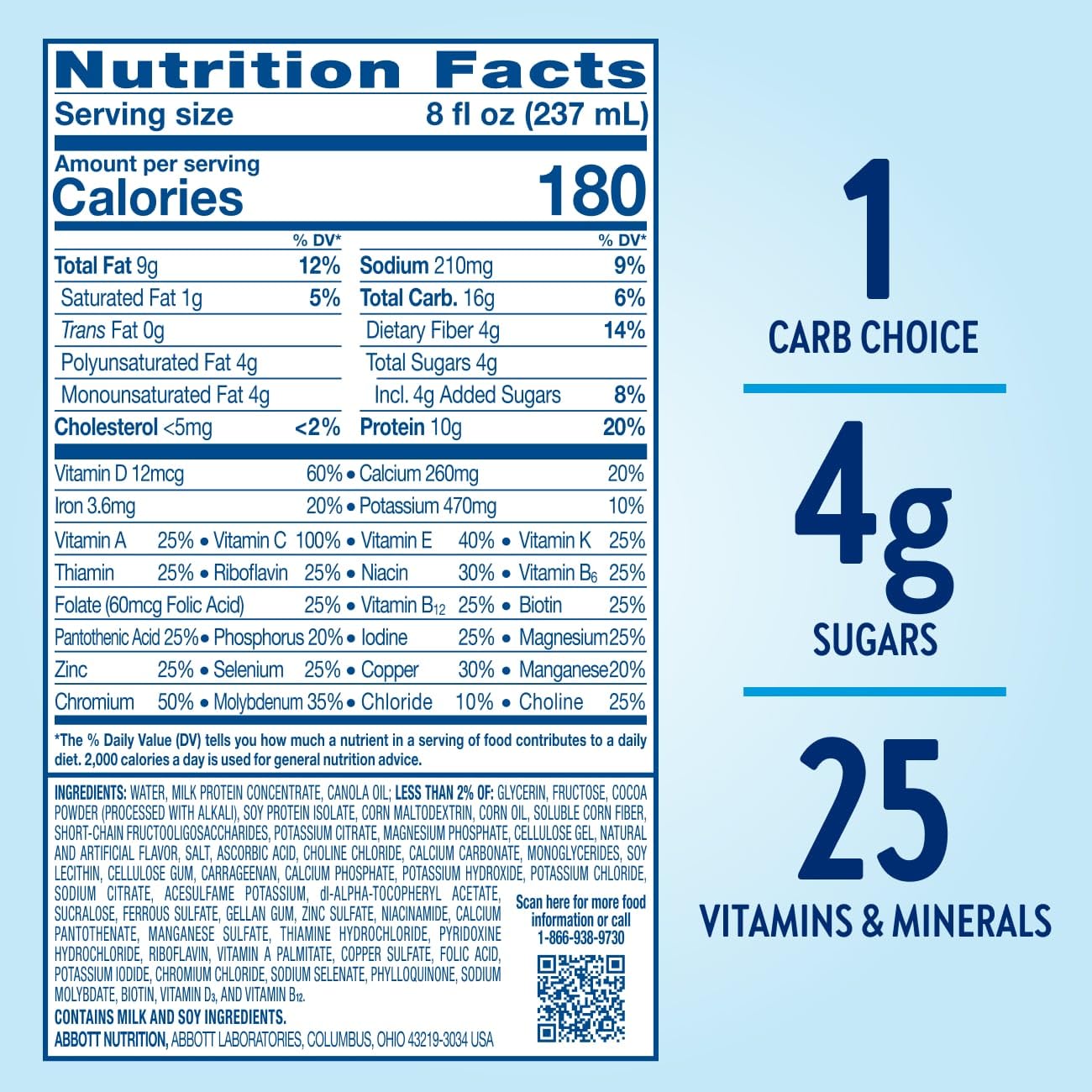 Glucerna Original Diabetes Care Shake, Rich Chocolate, Diabetic Meal Replacement to Support Blood Sugar Management, 10g Protein, 180 Calories, Ready to Drink, 8-fl-oz Bottle, 6 Pack