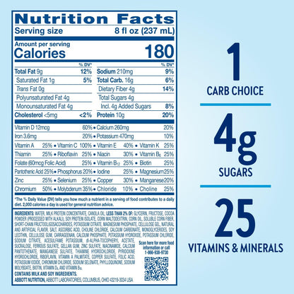 Glucerna Original Diabetes Care Shake, Rich Chocolate, Diabetic Meal Replacement to Support Blood Sugar Management, 10g Protein, 180 Calories, Ready to Drink, 8-fl-oz Bottle, 6 Pack