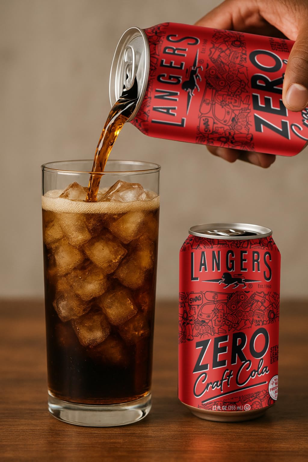 Langers Zero Craft Cola with Stevia, No Weird Stuff, 12 Fl Oz (Pack of 12)