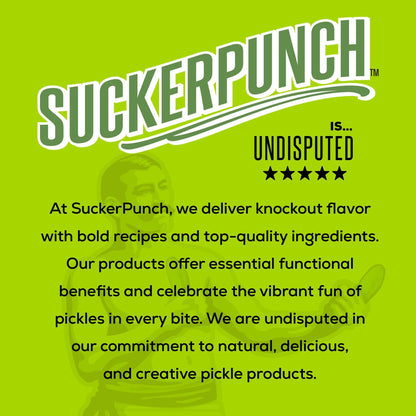 Suckerpunch Electrolyte Pickle Juice Shot, Leg and Muscle Cramp Relief, Sports Drink, Low Calorie, Gluten Free, Post Workout, Hydration, Potassium, Keto Friendly, Non GMO (Spicy Dill (Pack of 12))