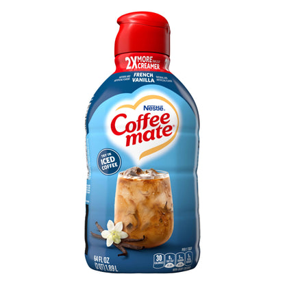 Coffee mate French Vanilla Flavored Coffee Creamer, Non-Dairy, Gluten-Free, Liquid Creamer for Coffee, Cholesterol Free, 126 Servings