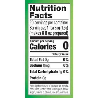 Lipton Lemon Green Tea Bags, Flavored, Unsweetened Teabags for Hot Tea or Iced Tea with Caffeine and Flavonoids, 20 Total Tea Bags