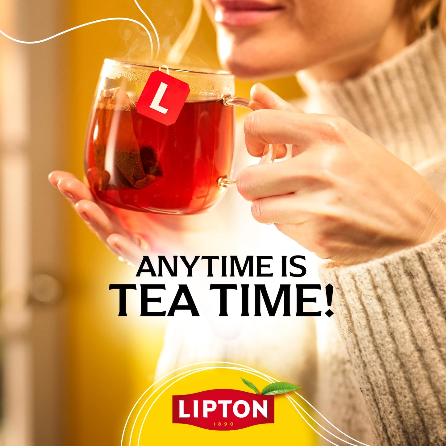 Lipton Decaf Black Tea Bags, Hot or Iced Caffeine Free Tea, 50 Tea Bags