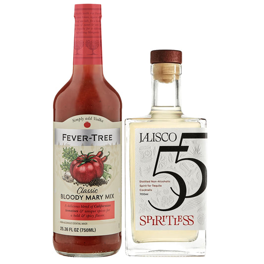Spiritless Jalisco 55 Distilled Non-Alcoholic Tequila Bundle with Bloody Mary Mix - Bloody Maria - Premium Zero-Proof Liquor Spirits for a Refreshing Experience
